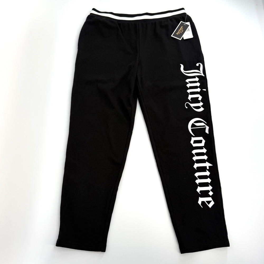 Juicy Couture Track Pants Women Large Black NEW Gothic Logo  Joggers
